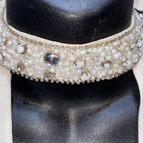 100% SILK HH HAUTE HIPPIE JEWELED-NECK CREAM CHIFFON SLEEVELESS TANK SZ S - Picture 2 of 15